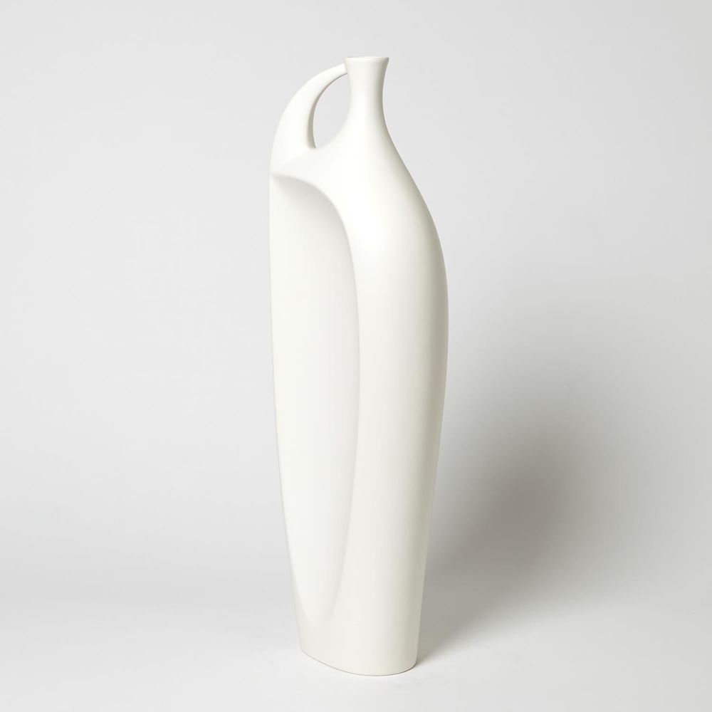 Indentation Vase-Matte White-Med