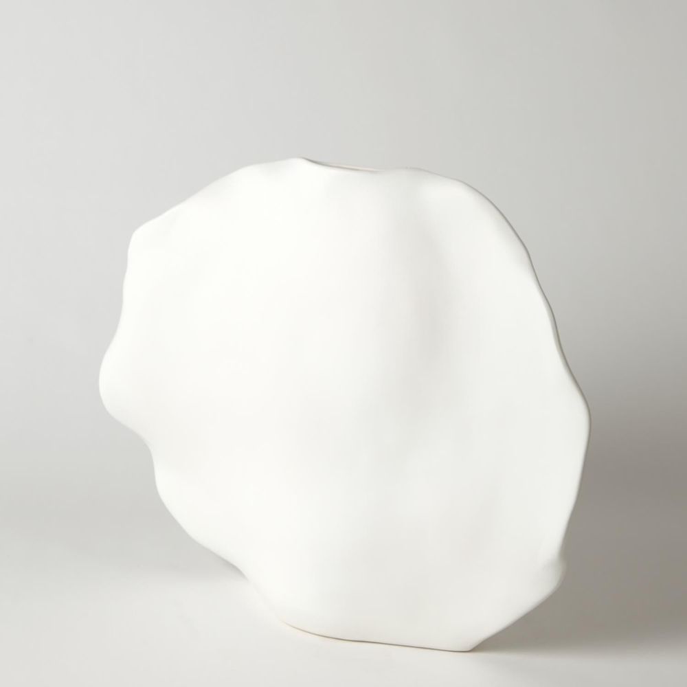 Kelp Vase-Matte White-Low