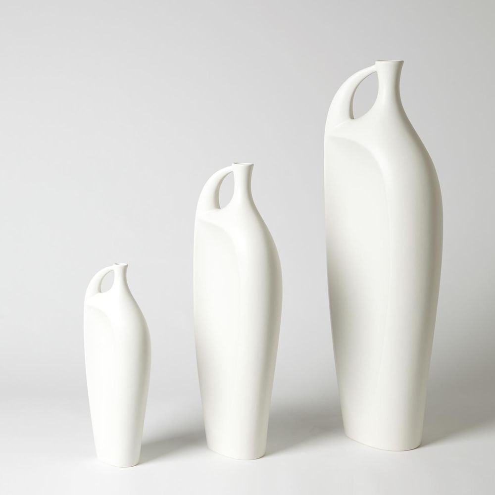 Indentation Vase-Matte White-Med