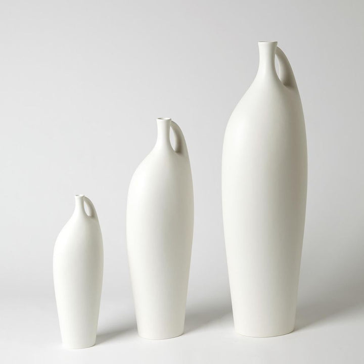 Indentation Vase-Matte White-Med