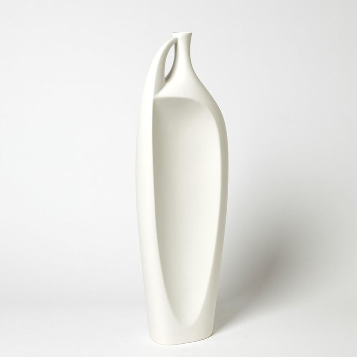 Indentation Vase-Matte White-Med