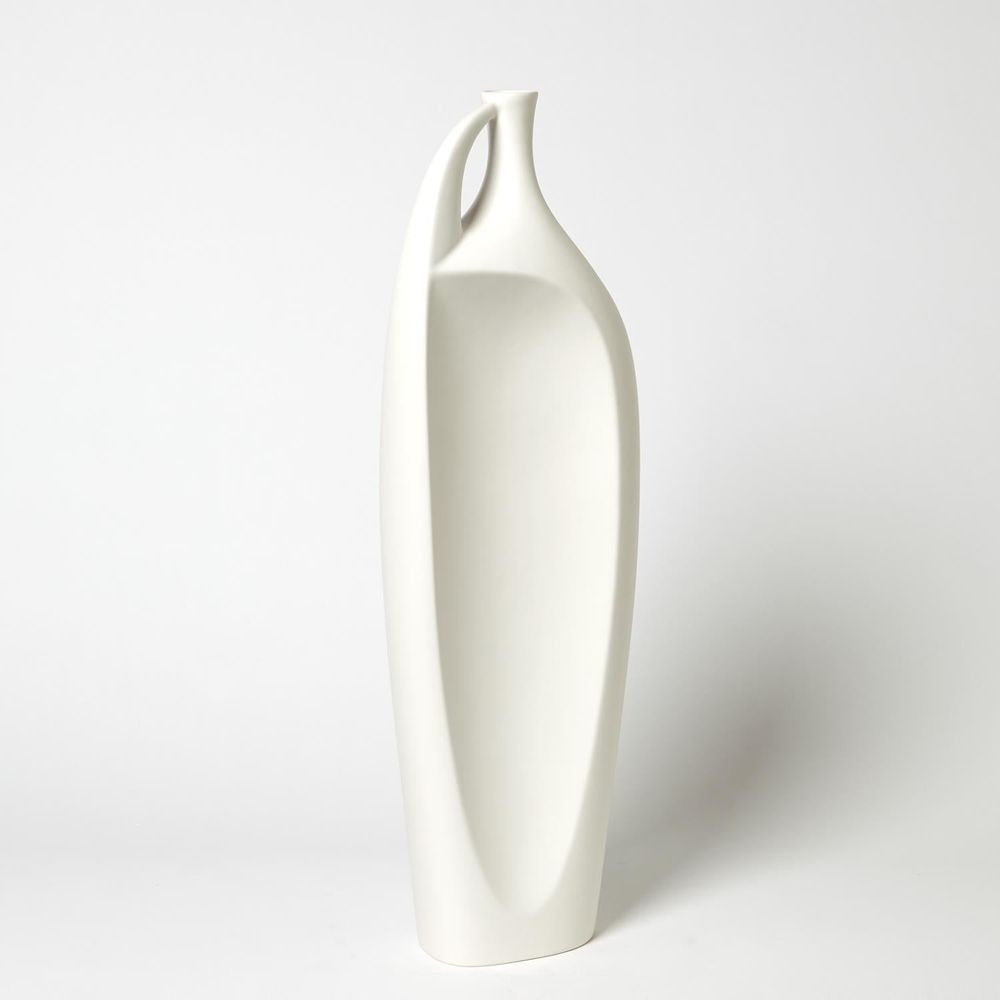 Indentation Vase-Matte White-Med