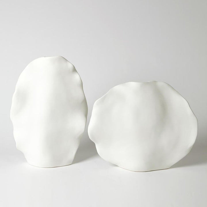 Kelp Vase-Matte White-Low