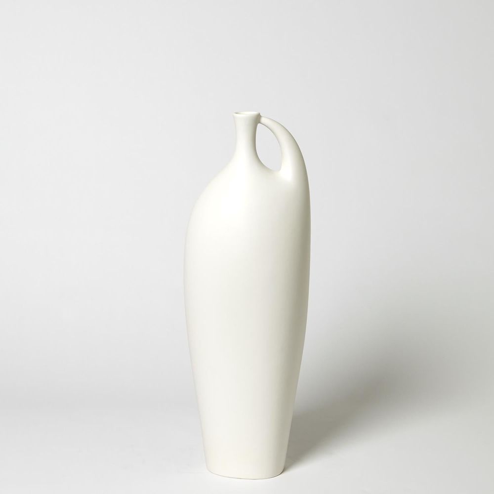 Indentation Vase-Matte White-Med