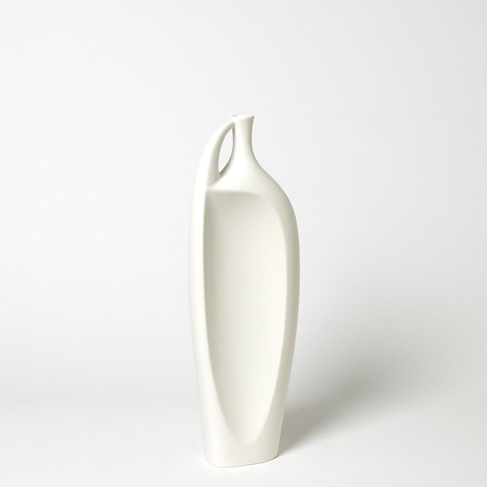 Indentation Vase-Matte White-Med