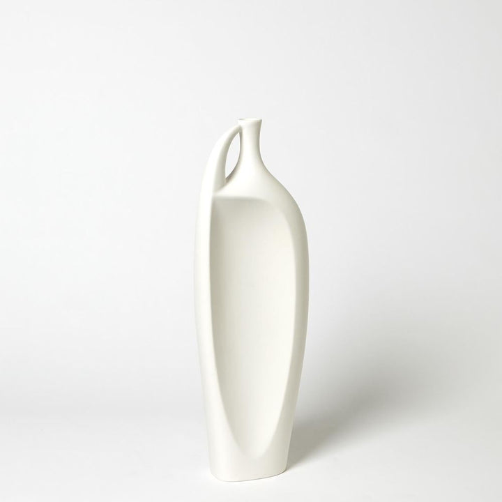 Indentation Vase-Matte White-Med