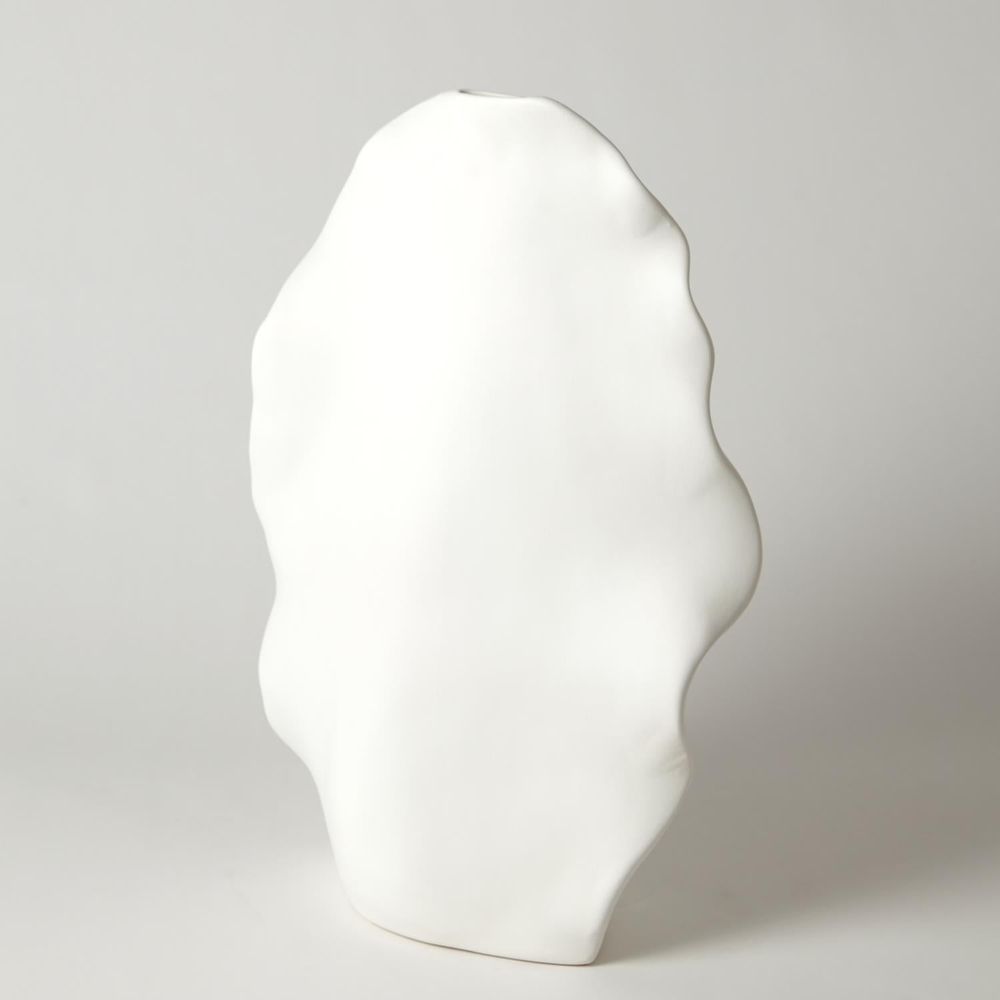 Kelp Vase-Matte White-Low