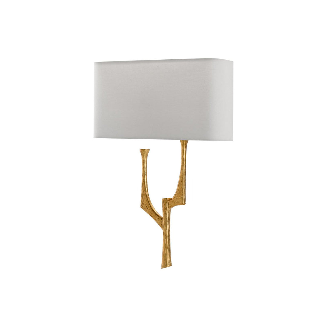 Bodnant Gold Wall Sconce, White Shade, Right