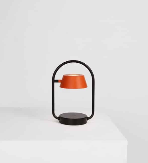 OLO Ring Portable Table Lamp-Seed Design-SEED-SLD-130DC-ORG-Table LampsBlack+Coral Orange-3-France and Son