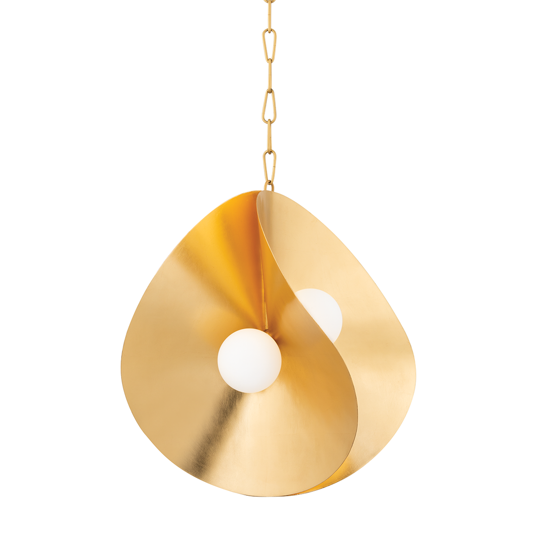 Peony Pendant - Gold Leaf 4 Lights 23.5in