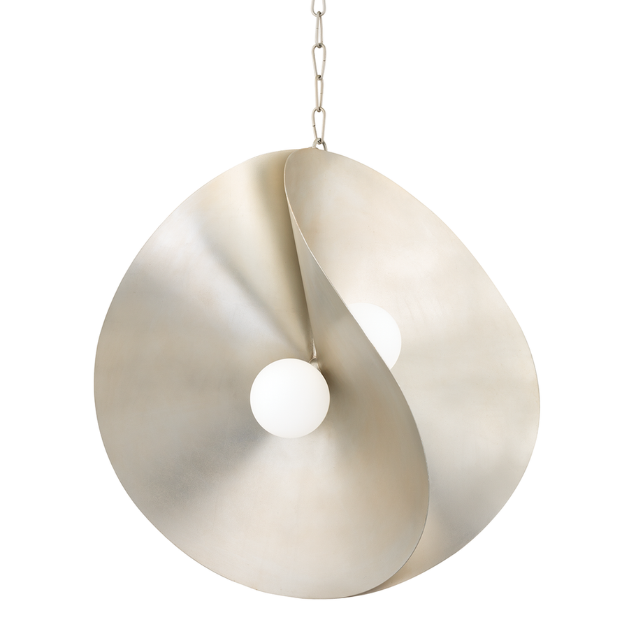Pendants Peony Pendant - Warm Silver Leaf 4 Lights 30in
