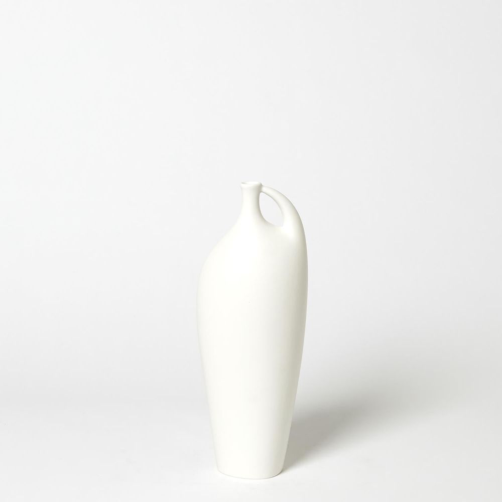 Indentation Vase-Matte White-Med