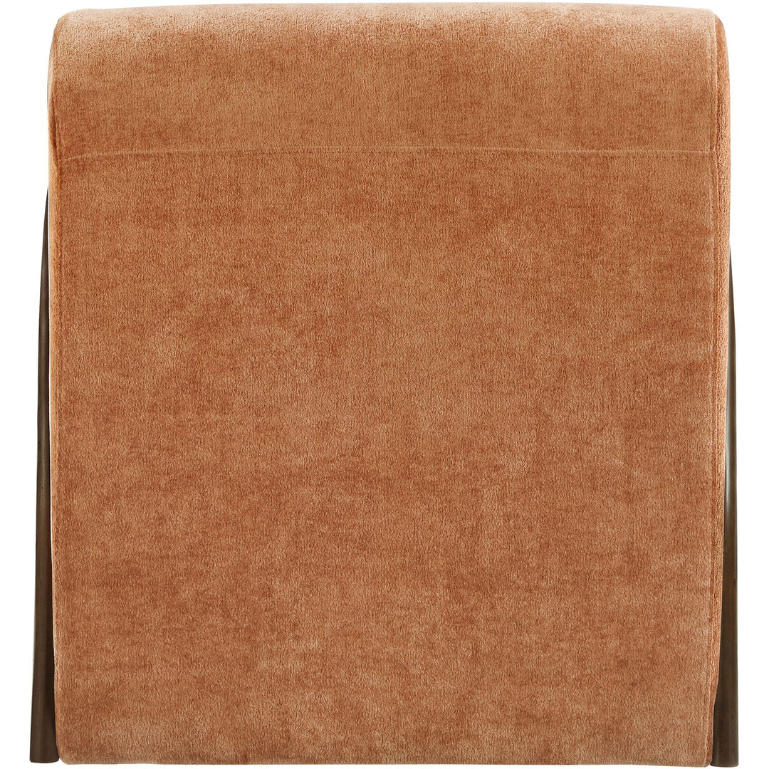 Neria Chenille Fabric Upholstered Swivel Accent Chair — Cognac / Painted Brown