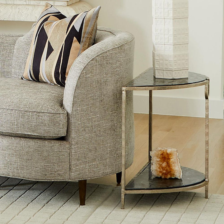 Side Tables Demilune Side Table-Silver