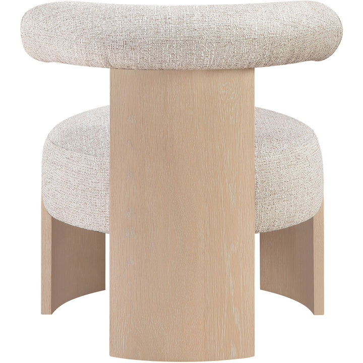 Calder Linen Textured Fabric Upholstered Accent Chair — Beige / Painted Natural