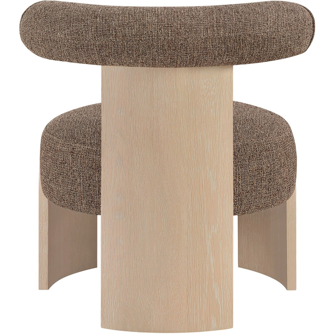 Calder Linen Textured Fabric Upholstered Accent Chair — Brown / Painted Natural