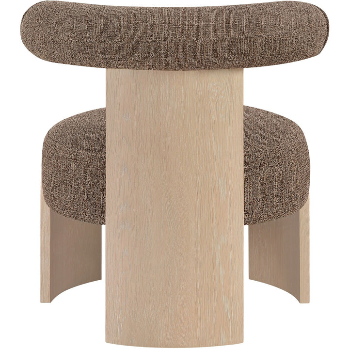 Calder Linen Textured Fabric Upholstered Accent Chair — Brown / Painted Natural