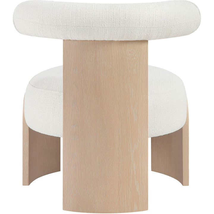 Calder Linen Textured Fabric Upholstered Accent Chair — Cream / Painted Natural