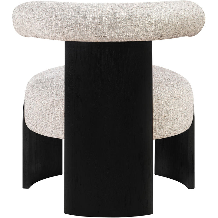 Calder Linen Textured Fabric Upholstered Accent Chair — Beige / Painted Black
