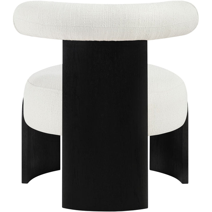 Calder Linen Textured Fabric Upholstered Accent Chair — Cream / Painted Black
