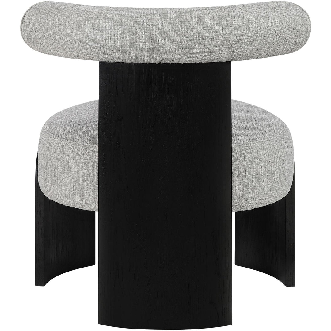 Calder Linen Textured Fabric Upholstered Accent Chair — Grey / Painted Black