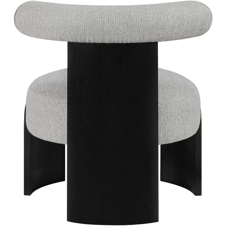 Calder Linen Textured Fabric Upholstered Accent Chair — Grey / Painted Black