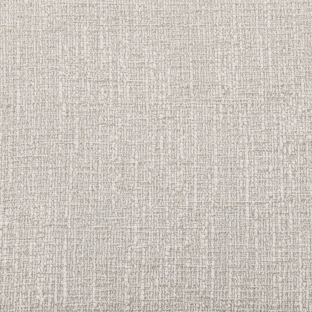 Nara Cane And Linen Textured Fabric Upholstered Bench — Beige / Painted Brown Walnut
