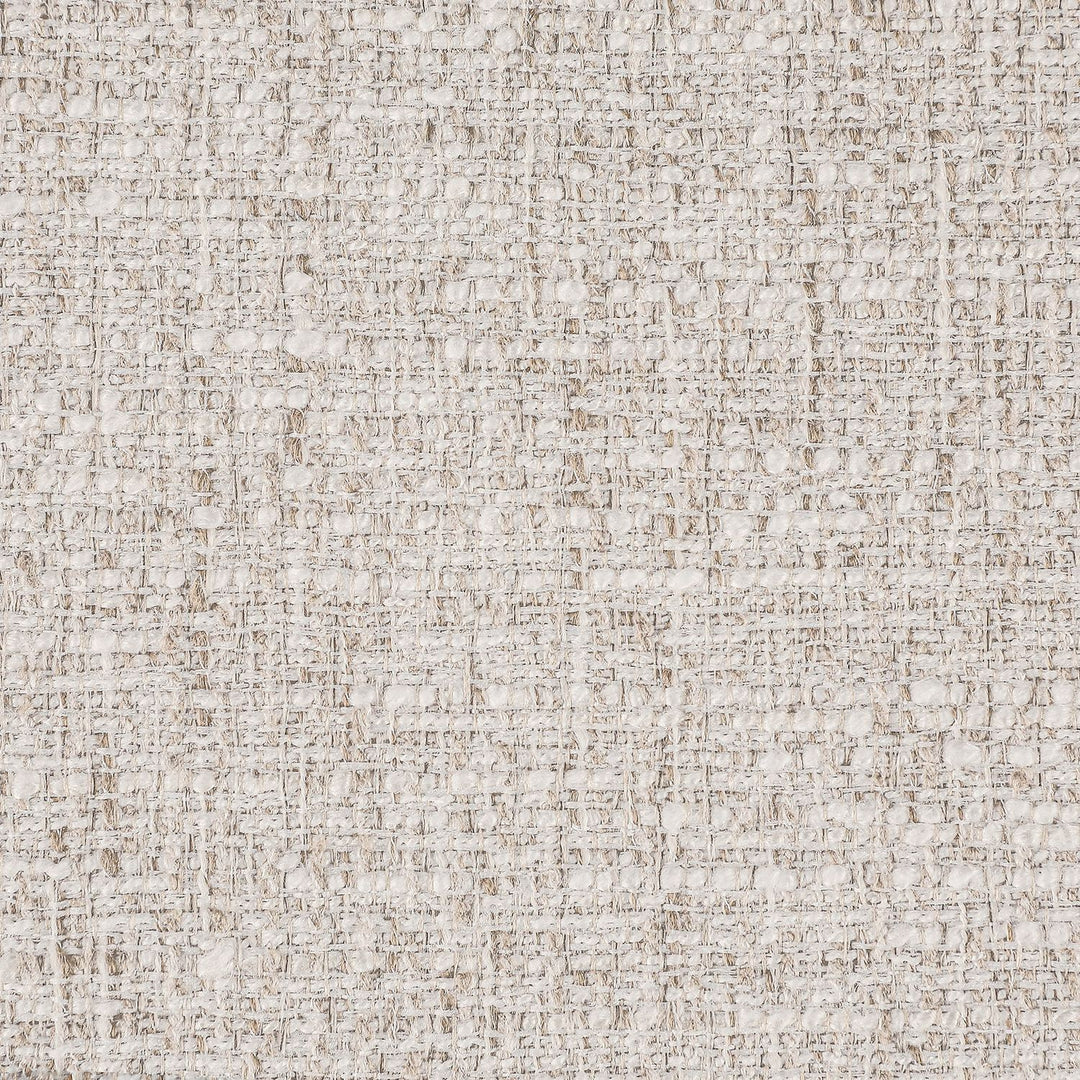 Nara Cane And Linen Textured Fabric Upholstered Bench — Beige / Painted Natural