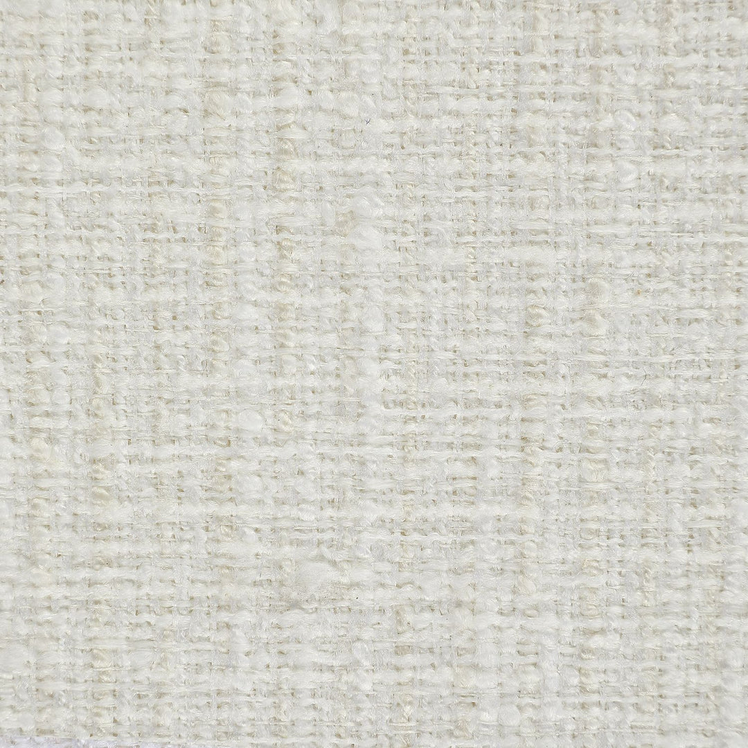 Nara Cane And Linen Textured Fabric Upholstered Bench — Cream / Painted Natural