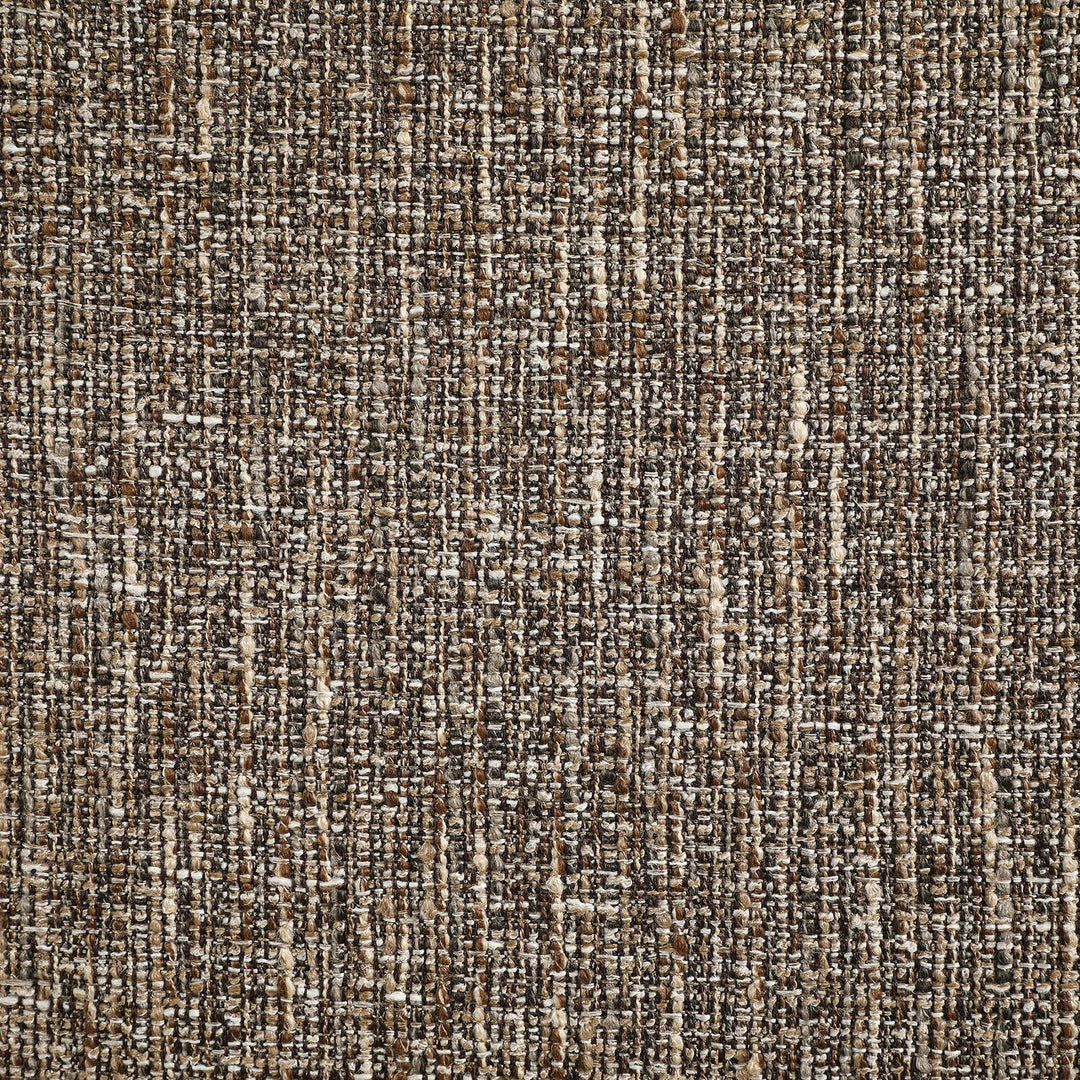 Marlowe Linen Textured Fabric Upholstered Swivel Accent Chair — Brown / Stained Natural