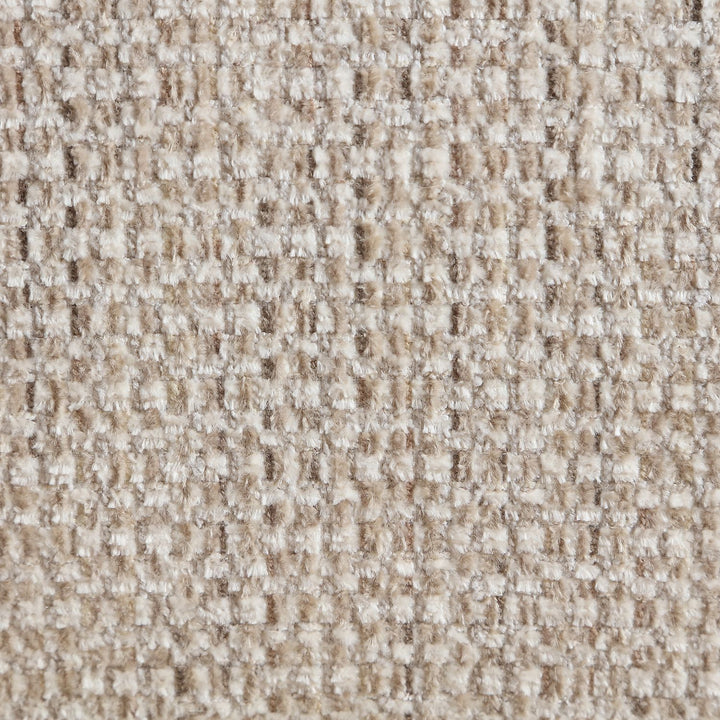 Avella Interwoven Fabric Upholstered Swivel Accent Chair — Beige / Stained Brown