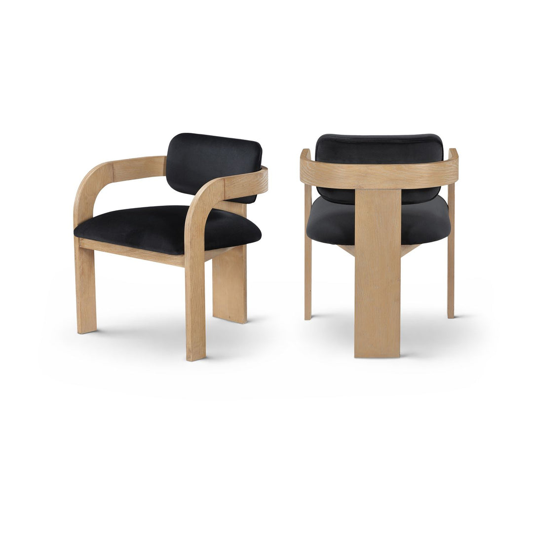Cedra Black Velvet Performance Fabric Upholstered Dining Chair