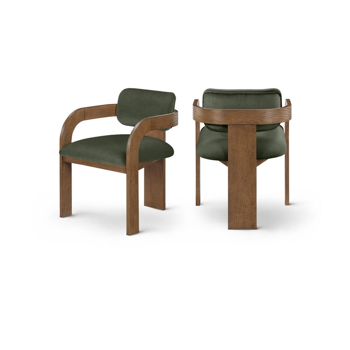Cedra Green Velvet Performance Fabric Upholstered Dining Chair