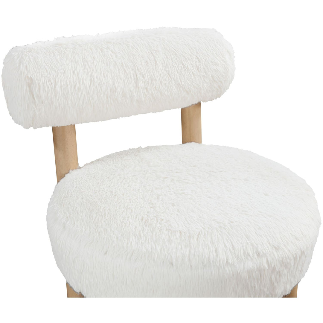 Ambre Vegan Shearling Fabric Upholstered Accent Chair — Cream / Natural