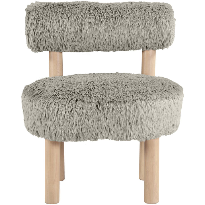 Ambre Vegan Shearling Fabric Upholstered Accent Chair — Taupe / Natural