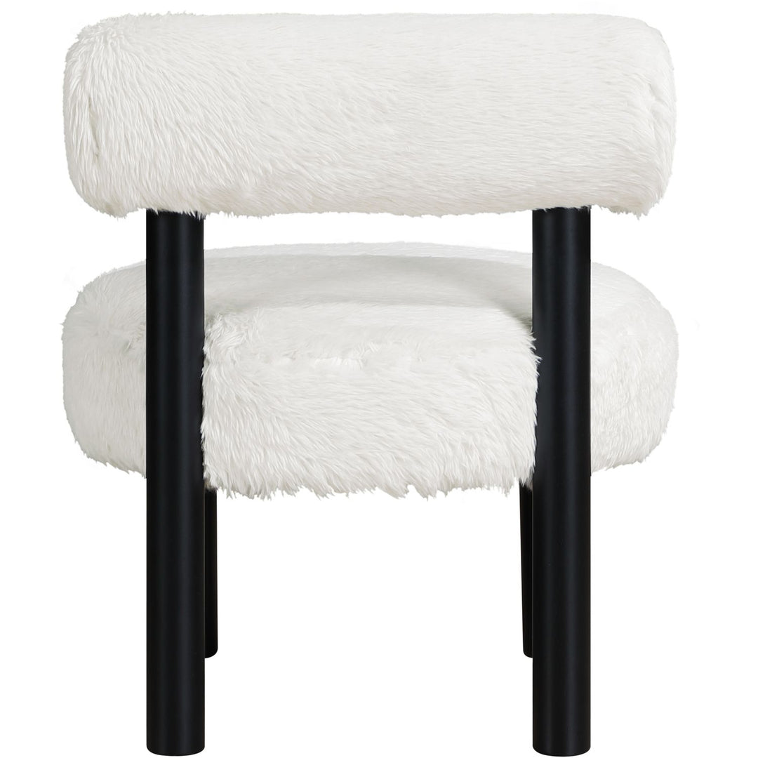 Ambre Vegan Shearling Fabric Upholstered Accent Chair — Cream / Black