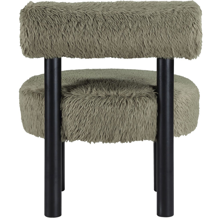 Ambre Vegan Shearling Fabric Upholstered Accent Chair — Green / Black