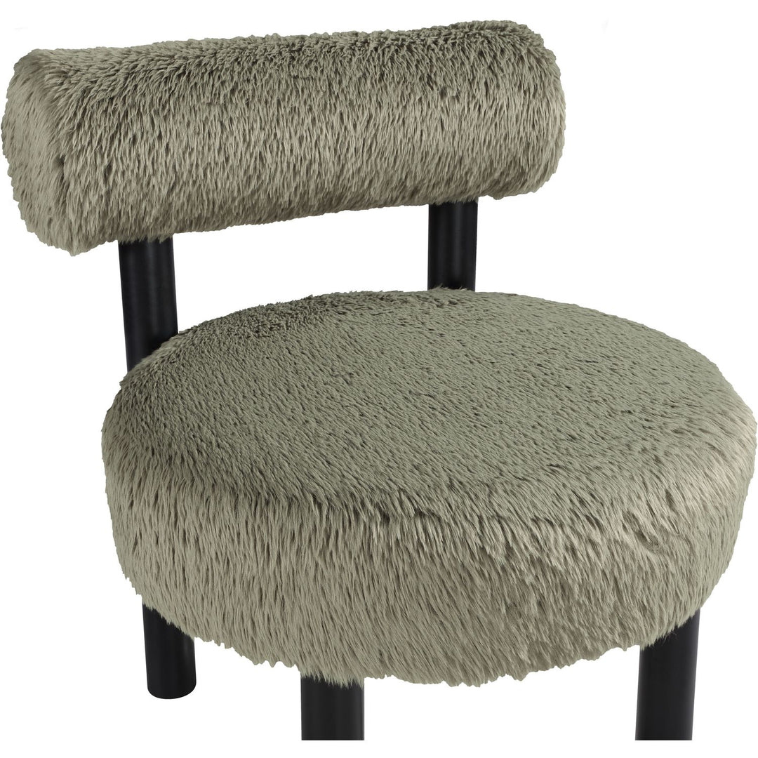 Ambre Vegan Shearling Fabric Upholstered Accent Chair — Green / Black