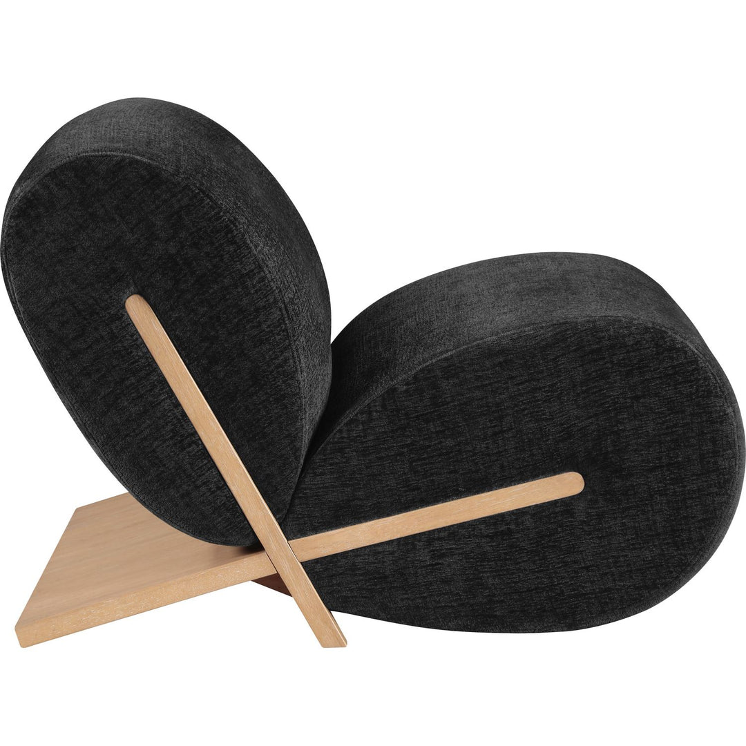 Akira Fabric Upholstered Accent Chair — Black / Natural