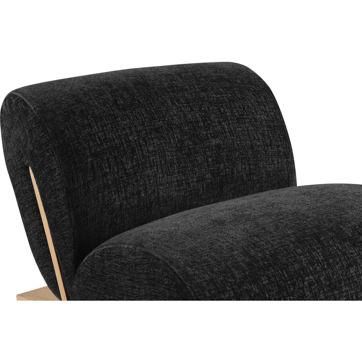 Akira Fabric Upholstered Accent Chair — Black / Natural
