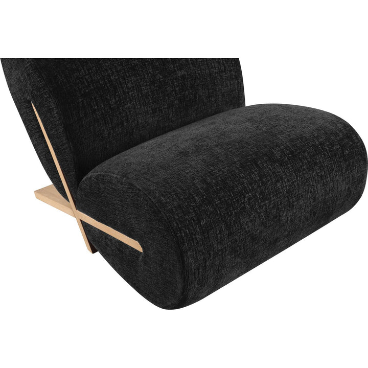 Akira Fabric Upholstered Accent Chair — Black / Natural