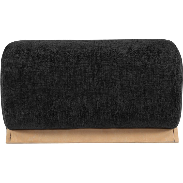 Akira Fabric Upholstered Ottoman — Black / Natural