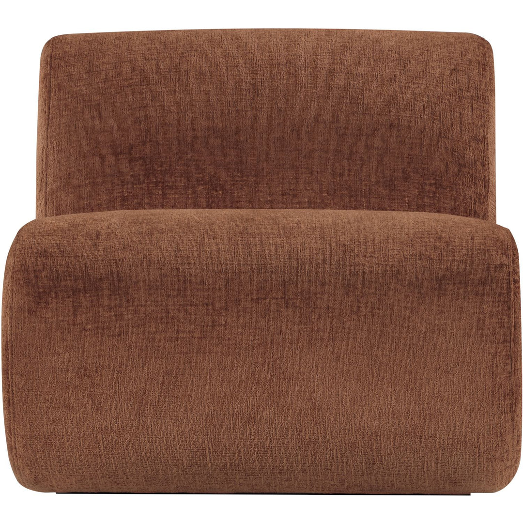 Akira Fabric Upholstered Accent Chair — Cognac / Natural