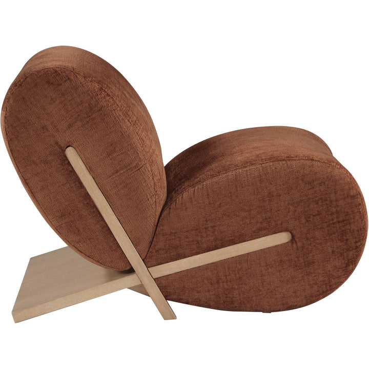 Akira Fabric Upholstered Accent Chair — Cognac / Natural