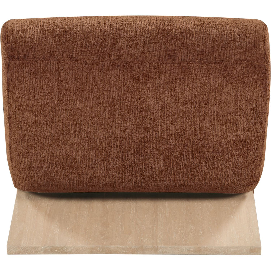 Akira Fabric Upholstered Accent Chair — Cognac / Natural