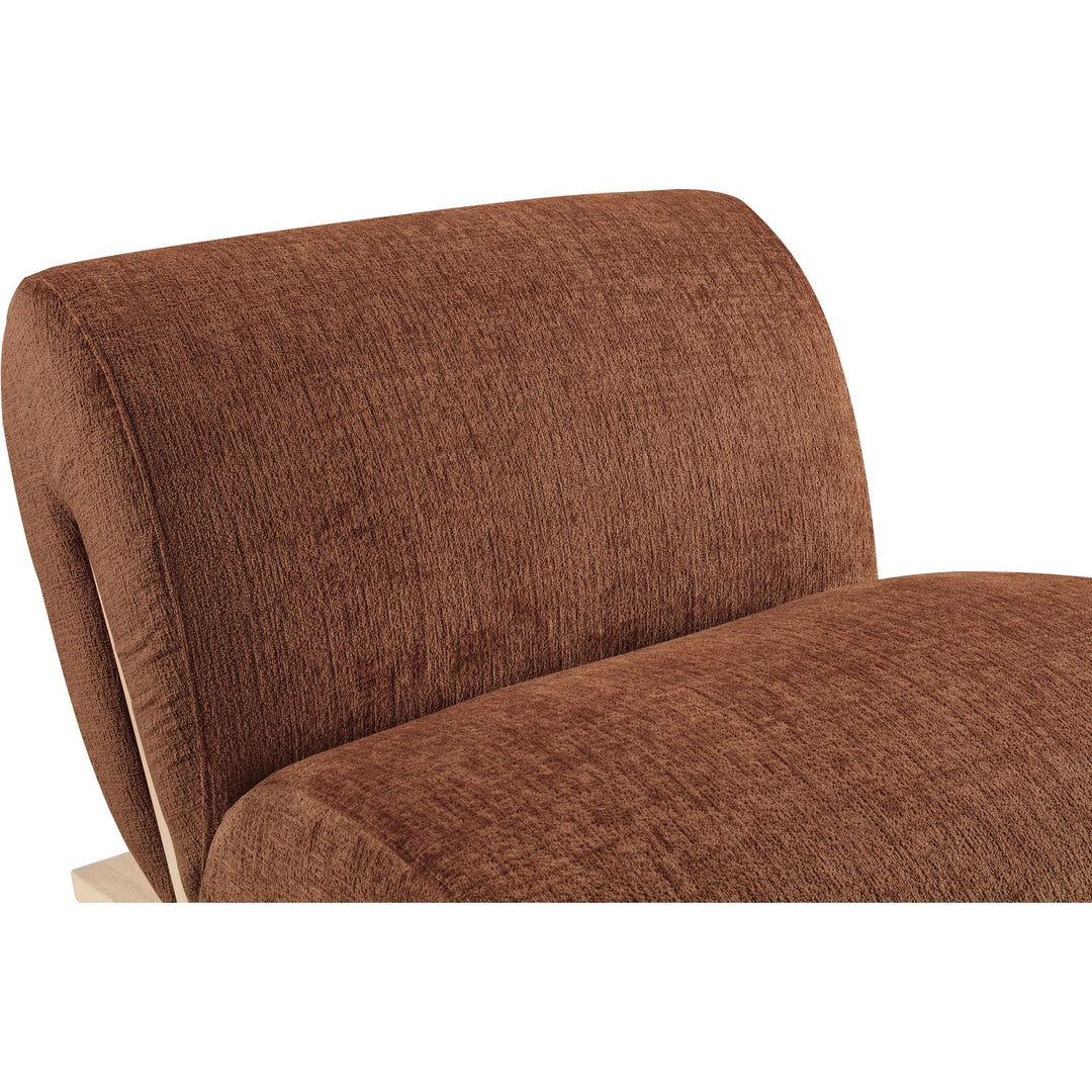 Akira Fabric Upholstered Accent Chair — Cognac / Natural