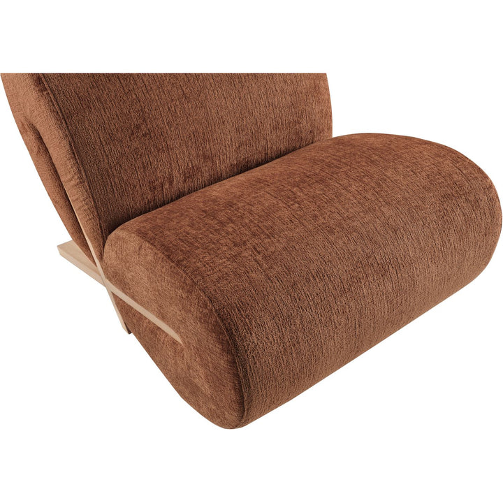 Akira Fabric Upholstered Accent Chair — Cognac / Natural