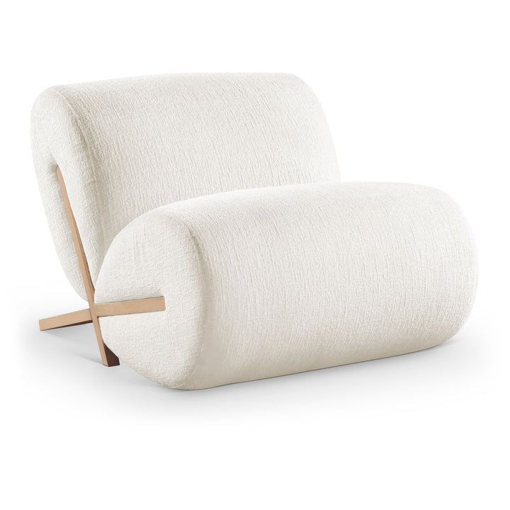 Akira Fabric Upholstered Accent Chair — Cream / Natural