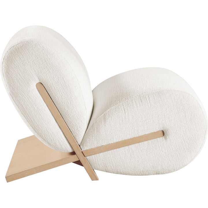 Akira Fabric Upholstered Accent Chair — Cream / Natural
