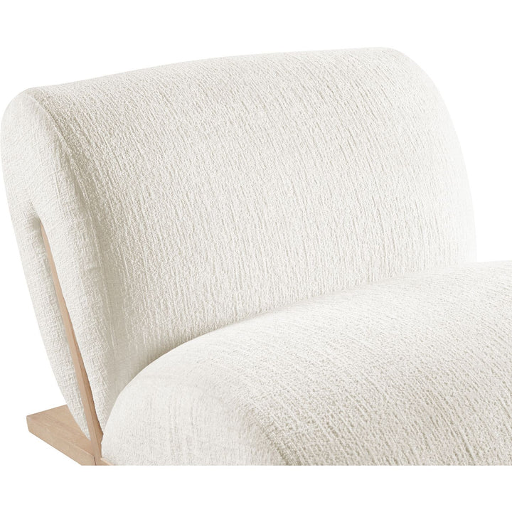 Akira Fabric Upholstered Accent Chair — Cream / Natural